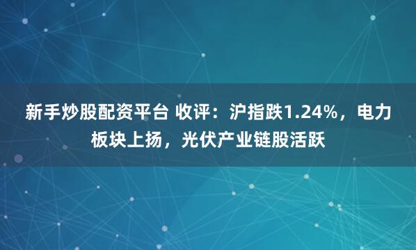 新手炒股配资平台 收评：沪指跌1.24%，电力板块上扬，光伏产业链股活跃